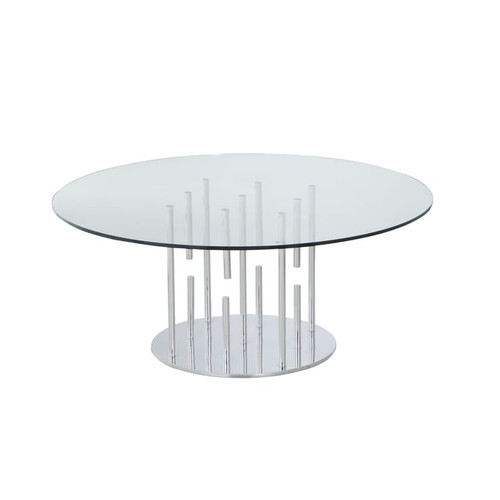 Chintaly Imports Round Glass 3pc Coffee Table Set