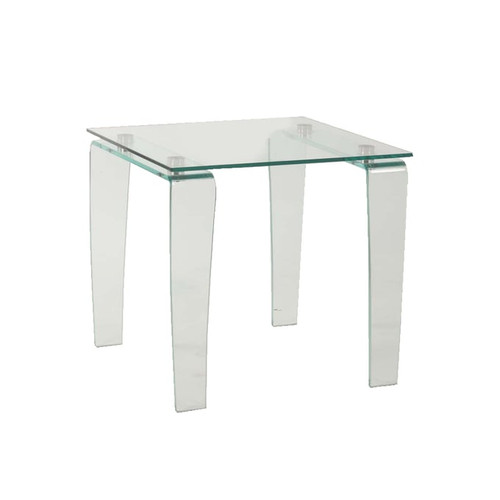 Chintaly Imports Vera Clear Glass Lamp Table