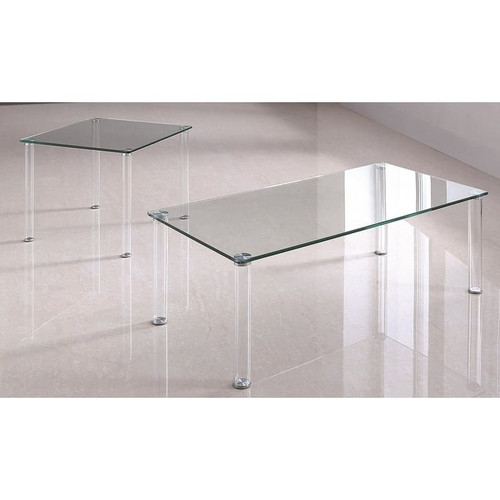 Chintaly Imports Contemporary All Glass 3pc Coffee Table Set