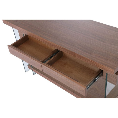 Chintaly Imports Walnut Rotatable Wooden Desk