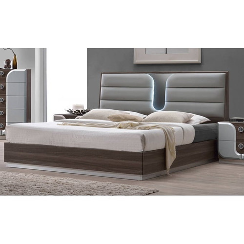 Chintaly Imports London Grey Silver Queen Bed