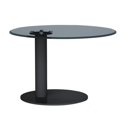 Chintaly Imports Matte Black Round Lamp Table