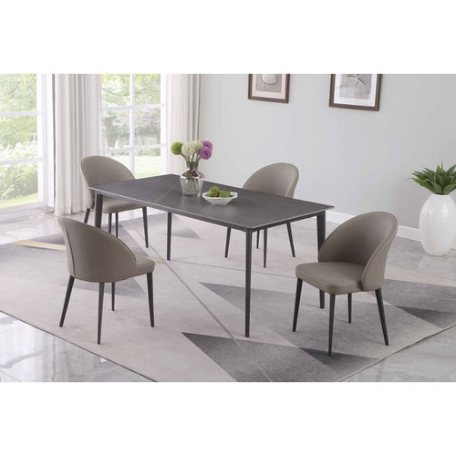 Chintaly Imports Kate Matte Gray Dining Table