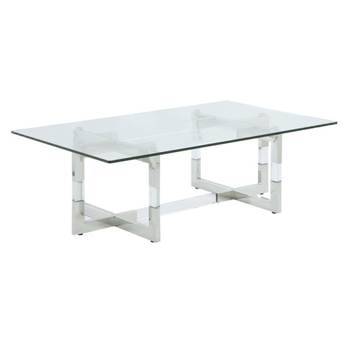 Chintaly Imports Yasmin Contemporary Glass Cocktail Table
