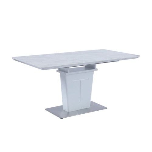 Chintaly Imports Gwen Matte White Extendable Dining Table