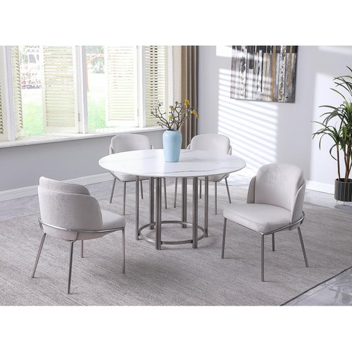 Chintaly Imports Kamila Matte White Dining Table