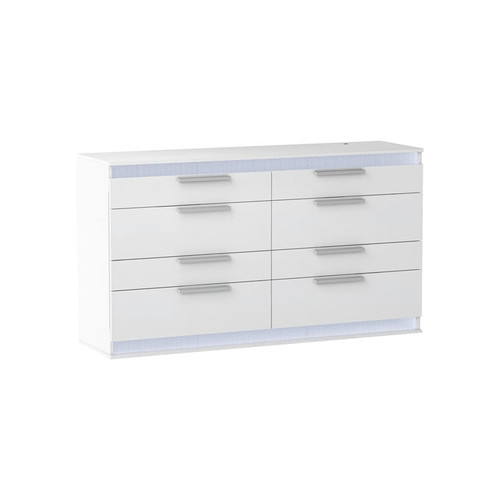 Chintaly Imports Moscow Gloss White Dresser and Mirror