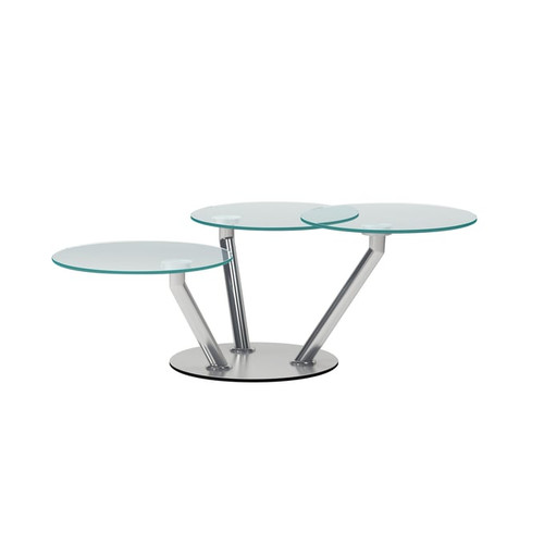 Chintaly Imports Clear Chrome 3pc Coffee Table Set