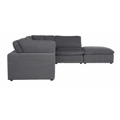 Home Elegance Guthrie Gray 5pc Modular Sectional with Ottoman