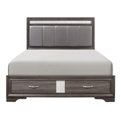 Home Elegance Luster Gray Queen 2pc Bedroom Set With Queen Drawer Bed