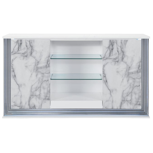 Global Furniture Ylime Light Grey White Buffet with LED