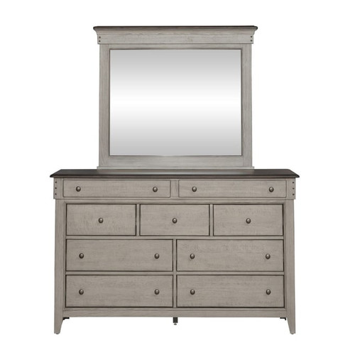 Liberty Ivy Hollow Weathered Linen Dusty Taupe Dresser And Mirror