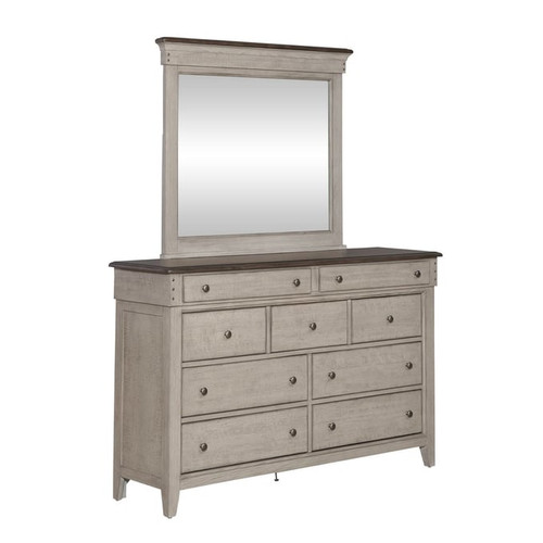 Liberty Ivy Hollow Weathered Linen Dusty Taupe Dresser And Mirror