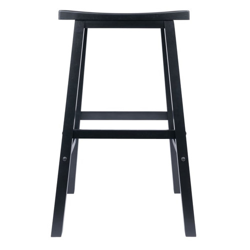 Winsome Satori Black Wood Saddle Seat Bar Stool