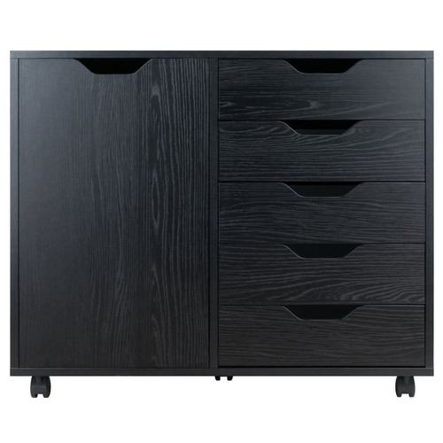 Winsome Halifax Black Wood Wide Cabinet