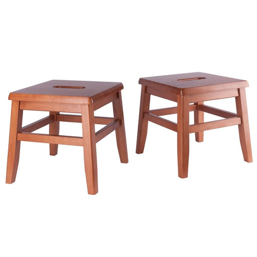 2 Winsome Kaya Teak Wood Conductor Stools