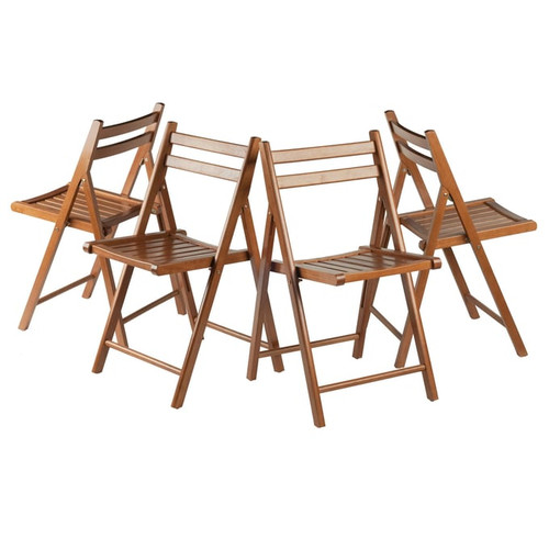 4 Winsome Robin Teak Wood Folding Chairs