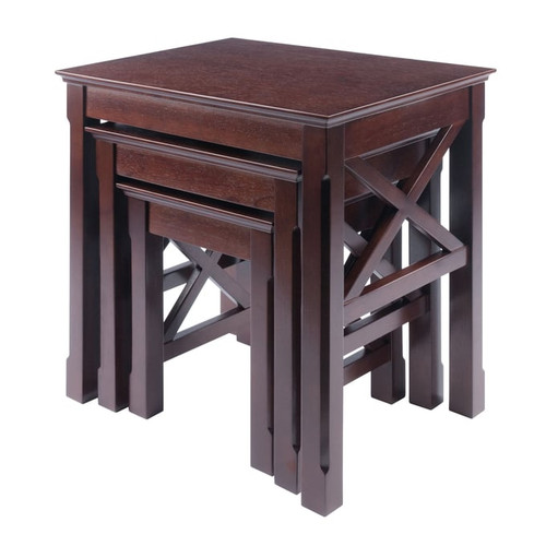 Winsome Xola Cappuccino Wood 3pc Nesting Table Set