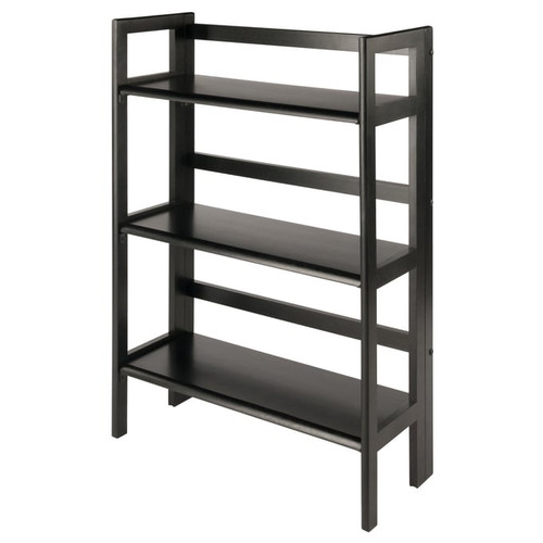 Winsome Torino Black Chocolate 3pc Foldable Shelf with Wide Fabric Baskets