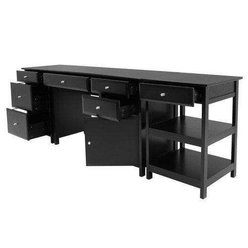 Winsome Delta Black Wood 3pc Office Desk Set
