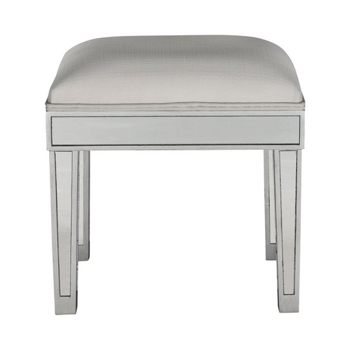 Elegant Decor Reflexion Silver Dressing Stool