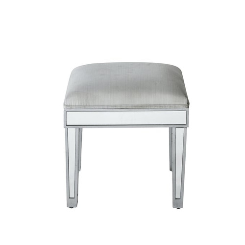 Elegant Decor Reflexion Silver Dressing Stool