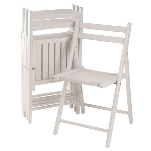 4 Winsome Robin White Wood Folding Chairs