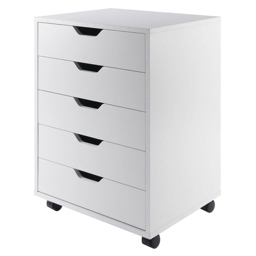 Winsome Halifax White Wood 5 Drawers Cabinet