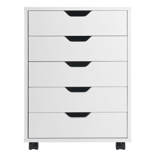 Winsome Halifax White Wood 5 Drawers Cabinet