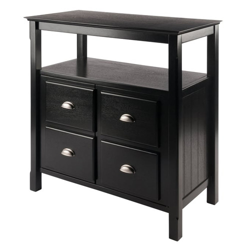 Winsome Timber Black Wood Buffet Cabinet