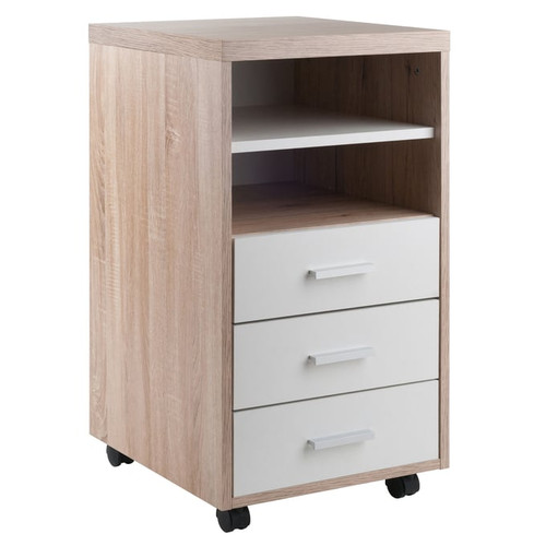 Winsome Kenner Reclaimed Wood White 3 Drawers Cabinet