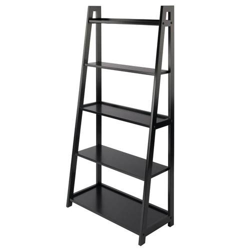 Winsome Aaron Black Wood 5 Tier A Frame Shelf