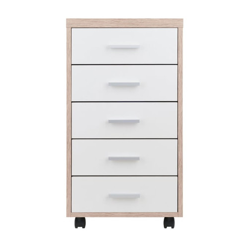 Winsome Kenner Reclaimed Wood White 5 Drawers Cabinet