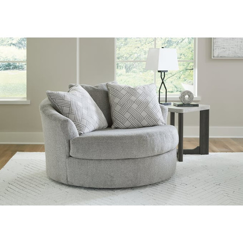Ashley Furniture Casselbury Cement Oversized Swivel Accent Chair