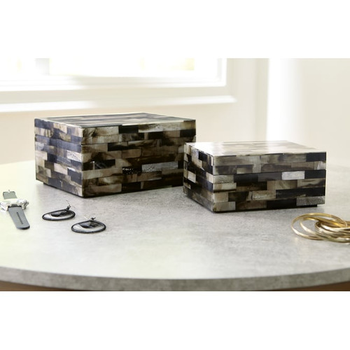 Ashley Furniture Ellford Black Brown Cream 2pc Box Set