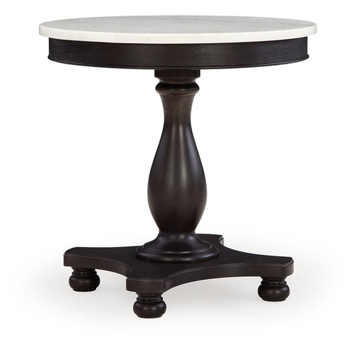 Ashley Furniture Henridge Black White Marble Accent Table