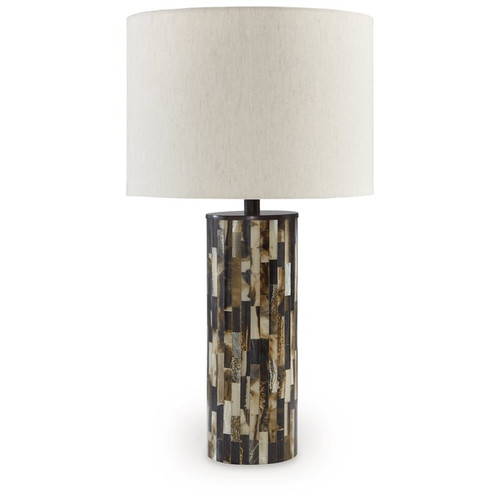 Ashley Furniture Ellford Black Brown Cream Poly Table Lamp