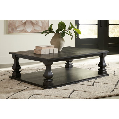 Ashley Furniture Wellturn Black Rectangular Cocktail Table