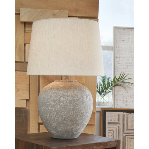 Ashley Furniture Dreward Distressed Gray Paper Table Lamp