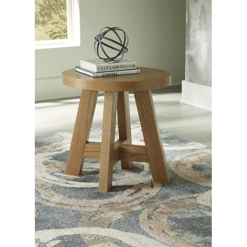 Ashley Furniture Brinstead Light Brown Oval End Table