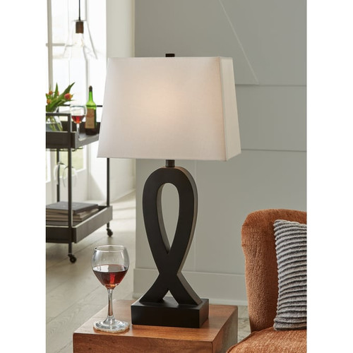 2 Ashley Furniture Markellton Black Poly Table Lamps