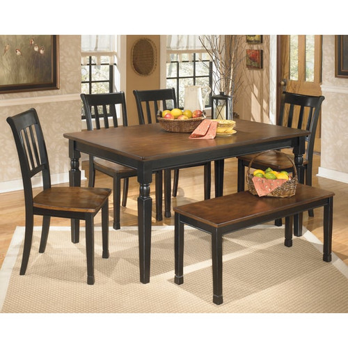 Ashley Furniture Owingsville Black Brown 6pc Dining Room Set