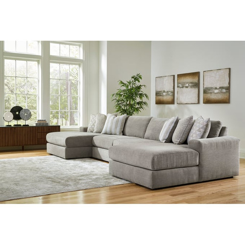 Ashley Furniture Avaliyah Ash 4pc Double Chaise Sectional