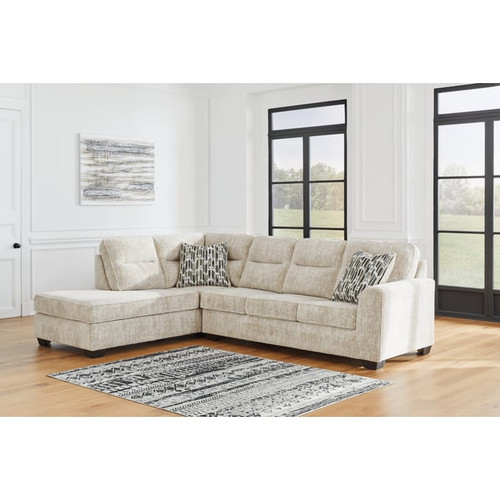 Ashley Furniture Lonoke Parchment 2pc Sectional With LAF Chaise