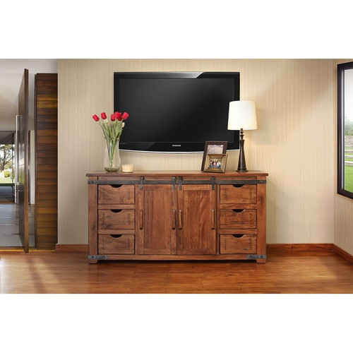 IFD Parota Natural Two Tone 60 Inch TV Stand