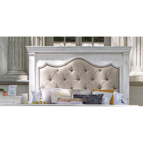 IFD Bella Vintage White King Headboard