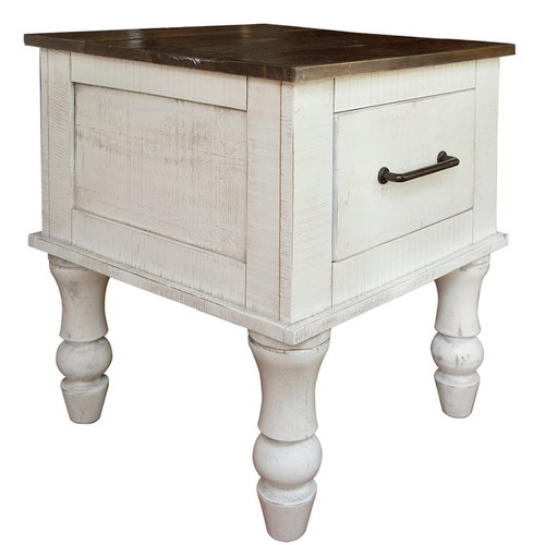 IFD Rock Valley White Brown End Table