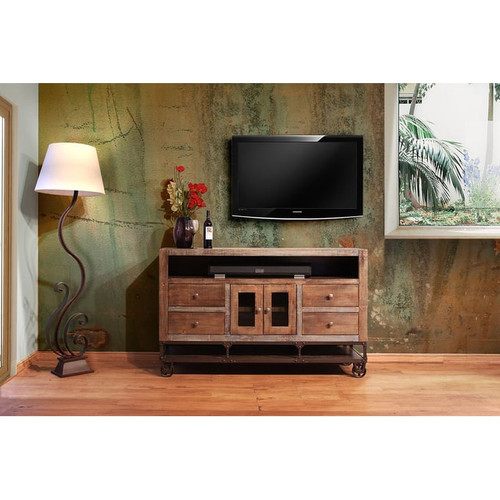 IFD Urban Gold Brown Golden Undertones 62 Inch TV Stand