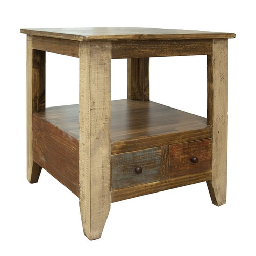 IFD Antique 2 Drawer End Table