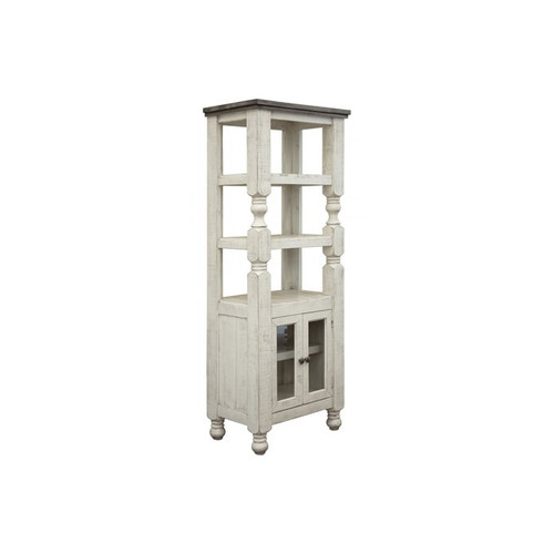 IFD Stone Ivory Antiqued Weathered Gray 2 Door Bookcase